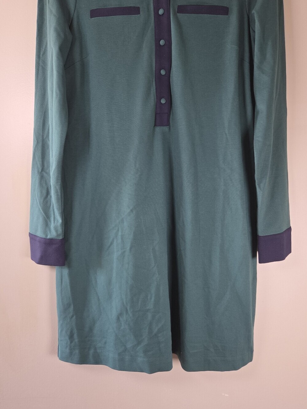 NWT Boden Georgina Ponte T-Shirt Mini Dress Green Blue Sz 8 Casual Boho Feminine - Picture 10 of 14